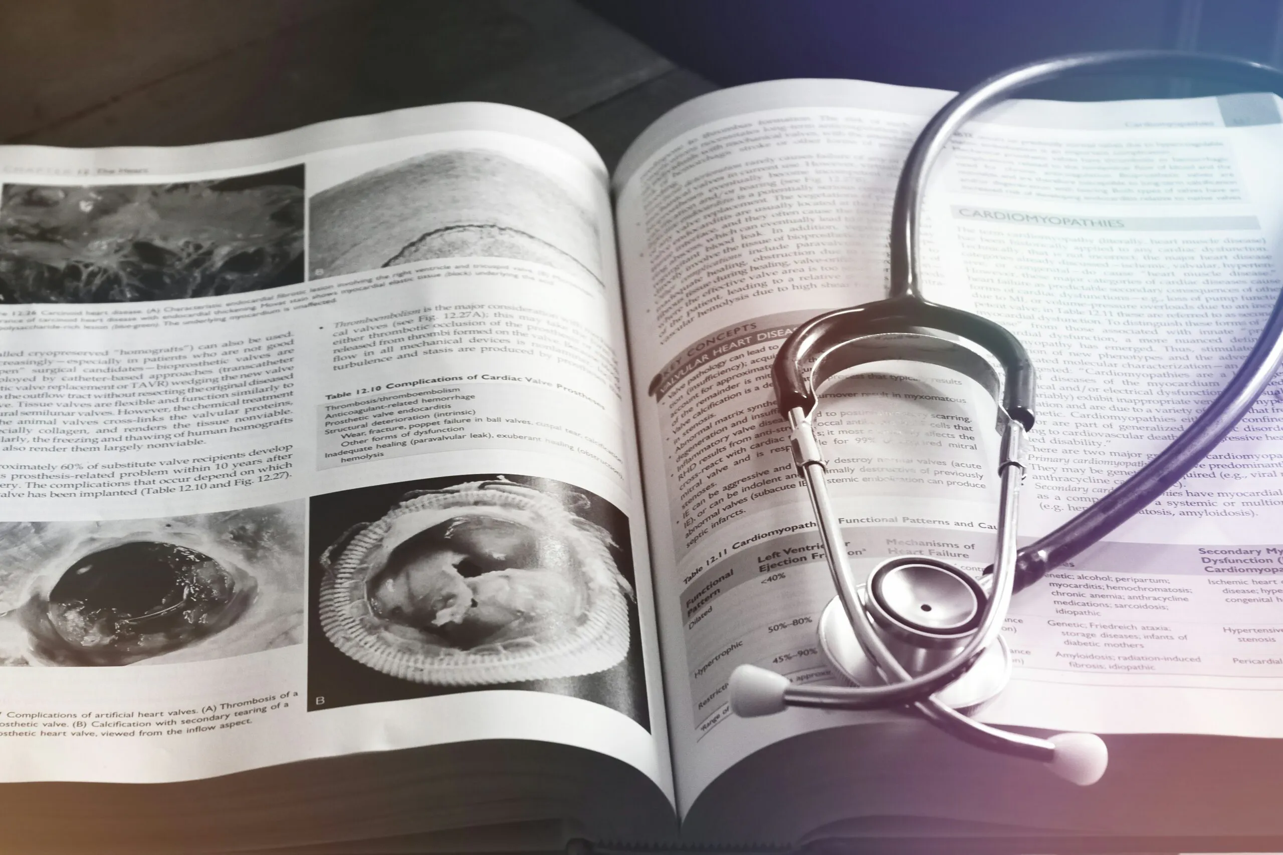 Stethoscope on an open medical textbook for students preparing for the ATI TEAS 7 Reading section.